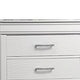 Shoba Tall Dresser Chest | 5 Textured Drawers | Faux Diamond H&les | White