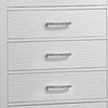 Shoba Tall Dresser Chest | 5 Textured Drawers | Faux Diamond H&les | White