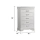 Shoba Tall Dresser Chest | 5 Textured Drawers | Faux Diamond H&les | White