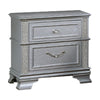 Kiol Nightst& | 2 Drawers | Glitter Stripes | Crystal H&les | Gray