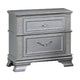 Kiol Nightst& | 2 Drawers | Glitter Stripes | Crystal H&les | Gray