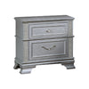 Kiol Nightst& | 2 Drawers | Glitter Stripes | Crystal H&les | Gray