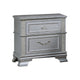 Kiol Nightst& | 2 Drawers | Glitter Stripes | Crystal H&les | Gray