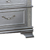 Kiol Nightst& | 2 Drawers | Glitter Stripes | Crystal H&les | Gray