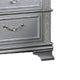 Kiol Nightst& | 2 Drawers | Glitter Stripes | Crystal H&les | Gray