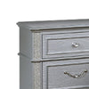 Kiol Nightst& | 2 Drawers | Glitter Stripes | Crystal H&les | Gray