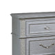 Kiol Nightst& | 2 Drawers | Glitter Stripes | Crystal H&les | Gray