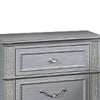 Kiol Nightst& | 2 Drawers | Glitter Stripes | Crystal H&les | Gray