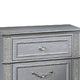 Kiol Nightst& | 2 Drawers | Glitter Stripes | Crystal H&les | Gray