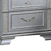 Kiol Nightst& | 2 Drawers | Glitter Stripes | Crystal H&les | Gray