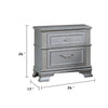 Kiol Nightst& | 2 Drawers | Glitter Stripes | Crystal H&les | Gray
