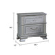 Kiol Nightst& | 2 Drawers | Glitter Stripes | Crystal H&les | Gray