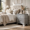 Kiol Nightst& | 2 Drawers | Glitter Stripes | Crystal H&les | Gray