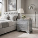 Kiol Nightst& | 2 Drawers | Glitter Stripes | Crystal H&les | Gray