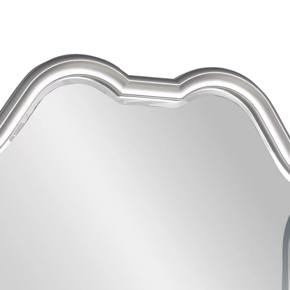 Dresser Mirror w LED | Double Arched Top | Glitter Stripes | Silver 40x48