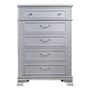 Kiol Tall Dresser Chest | 5 Drawers | Glitter Stripes | Crystal | Smoke Gray