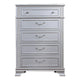 Kiol Tall Dresser Chest | 5 Drawers | Glitter Stripes | Crystal | Smoke Gray