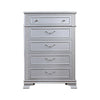 Kiol Tall Dresser Chest | 5 Drawers | Glitter Stripes | Crystal | Smoke Gray