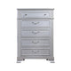 Kiol Tall Dresser Chest | 5 Drawers | Glitter Stripes | Crystal | Smoke Gray