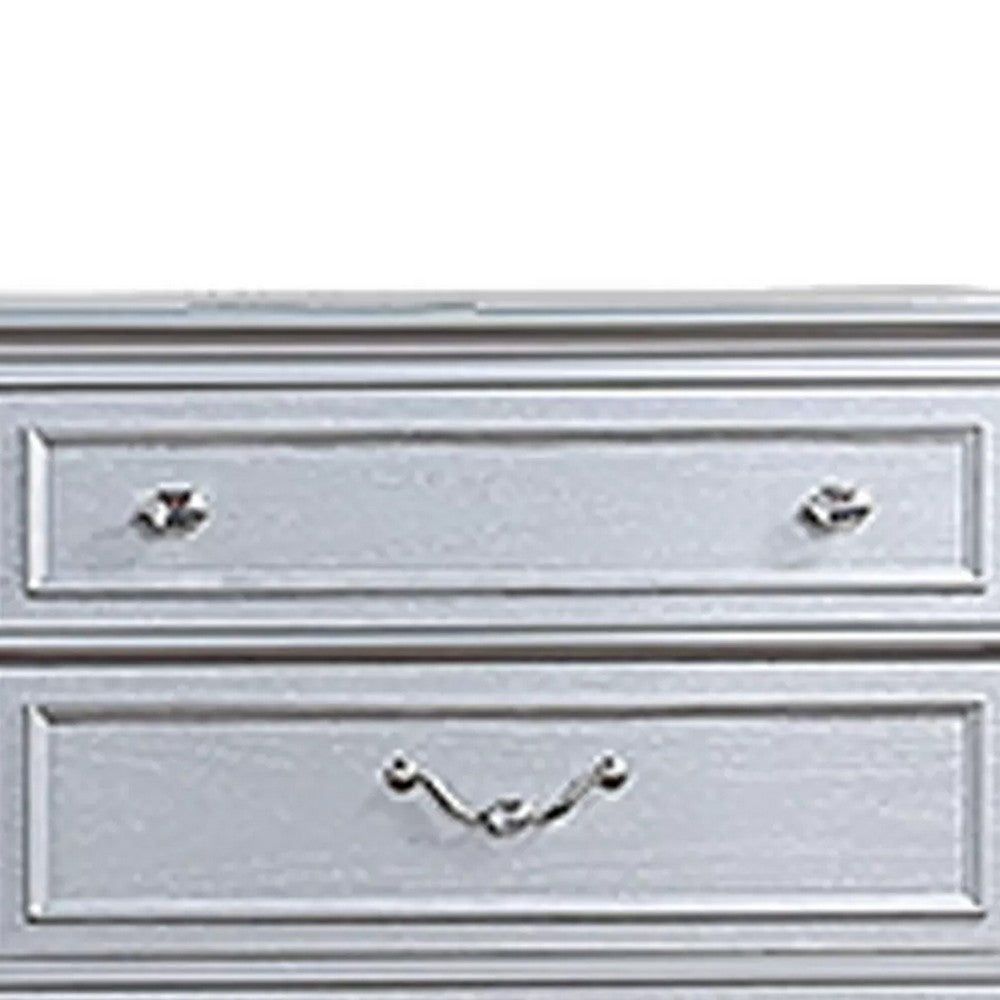 Kiol Tall Dresser Chest | 5 Drawers | Glitter Stripes | Crystal | Smoke Gray