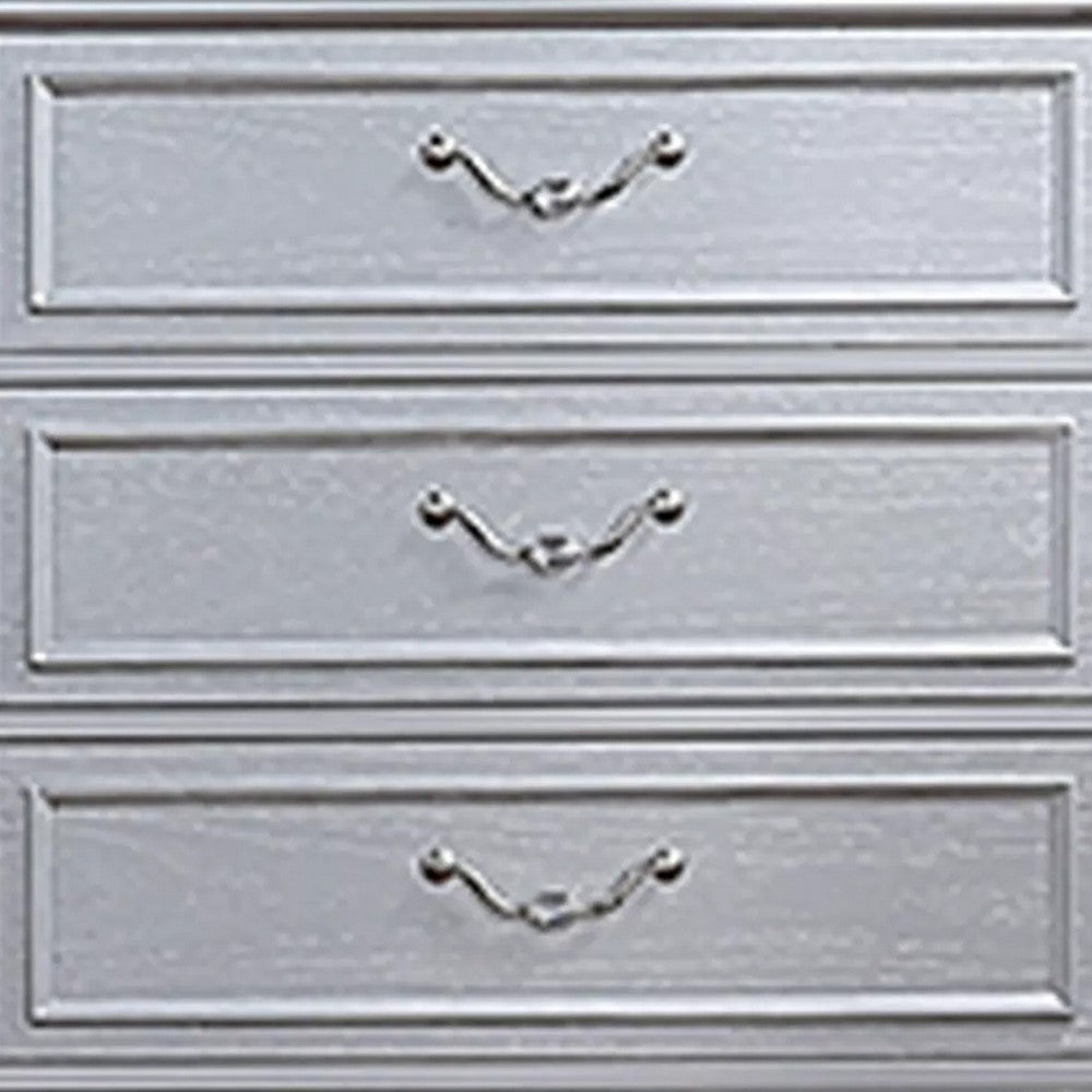 Kiol Tall Dresser Chest | 5 Drawers | Glitter Stripes | Crystal | Smoke Gray