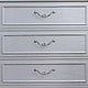 Kiol Tall Dresser Chest | 5 Drawers | Glitter Stripes | Crystal | Smoke Gray