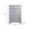 Kiol Tall Dresser Chest | 5 Drawers | Glitter Stripes | Crystal | Smoke Gray