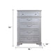 Kiol Tall Dresser Chest | 5 Drawers | Glitter Stripes | Crystal | Smoke Gray