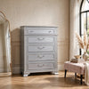 Kiol Tall Dresser Chest | 5 Drawers | Glitter Stripes | Crystal | Smoke Gray