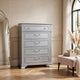 Kiol Tall Dresser Chest | 5 Drawers | Glitter Stripes | Crystal | Smoke Gray