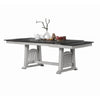 Chavi Dining Table w 2 Leaves | Antique White Trestle | Gray 66-94"