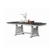 Chavi Dining Table w 2 Leaves | Antique White Trestle | Gray 66-94"