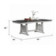 Chavi Dining Table w 2 Leaves | Antique White Trestle | Gray 66-94"