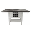 Chavi Counter Table w Leaf | 1 Drawer | Antique White | Gray 60-78"