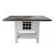 Chavi Counter Table w Leaf | 1 Drawer | Antique White | Gray 60-78"