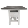 Chavi Counter Table w Leaf | 1 Drawer | Antique White | Gray 60-78"