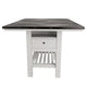 Chavi Counter Table w Leaf | 1 Drawer | Antique White | Gray 60-78"