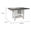 Chavi Counter Table w Leaf | 1 Drawer | Antique White | Gray 60-78"