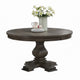 Gemi Dining Table | Chevron Top | Pedestal Base | Oak Brown 54" Round