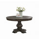 Gemi Dining Table | Chevron Top | Pedestal Base | Oak Brown 54" Round