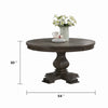 Gemi Dining Table | Chevron Top | Pedestal Base | Oak Brown 54" Round
