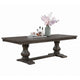 Gemi Dining Table | Chevron Top | Double Pedestal | Oak Brown 76-94"