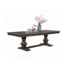 Gemi Dining Table | Chevron Top | Double Pedestal | Oak Brown 76-94"