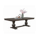 Gemi Dining Table | Chevron Top | Double Pedestal | Oak Brown 76-94"