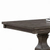 Gemi Dining Table | Chevron Top | Double Pedestal | Oak Brown 76-94"