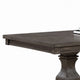 Gemi Dining Table | Chevron Top | Double Pedestal | Oak Brown 76-94"