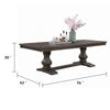 Gemi Dining Table | Chevron Top | Double Pedestal | Oak Brown 76-94"
