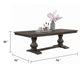 Gemi Dining Table | Chevron Top | Double Pedestal | Oak Brown 76-94"