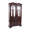 Shaya Hutch | 3 Glass Shelves | 6 Drawers | 2 Doors | Cherry Brown 88"