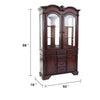 Shaya Hutch | 3 Glass Shelves | 6 Drawers | 2 Doors | Cherry Brown 88"